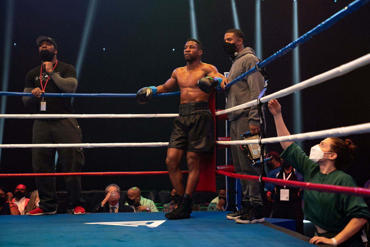 Jonathan Majors and Michael B. Jordan talk about Atlanta-filmed Creed III