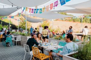 Outdoor patio at Spanish restaurant Buena Vida Tapas & Sol
