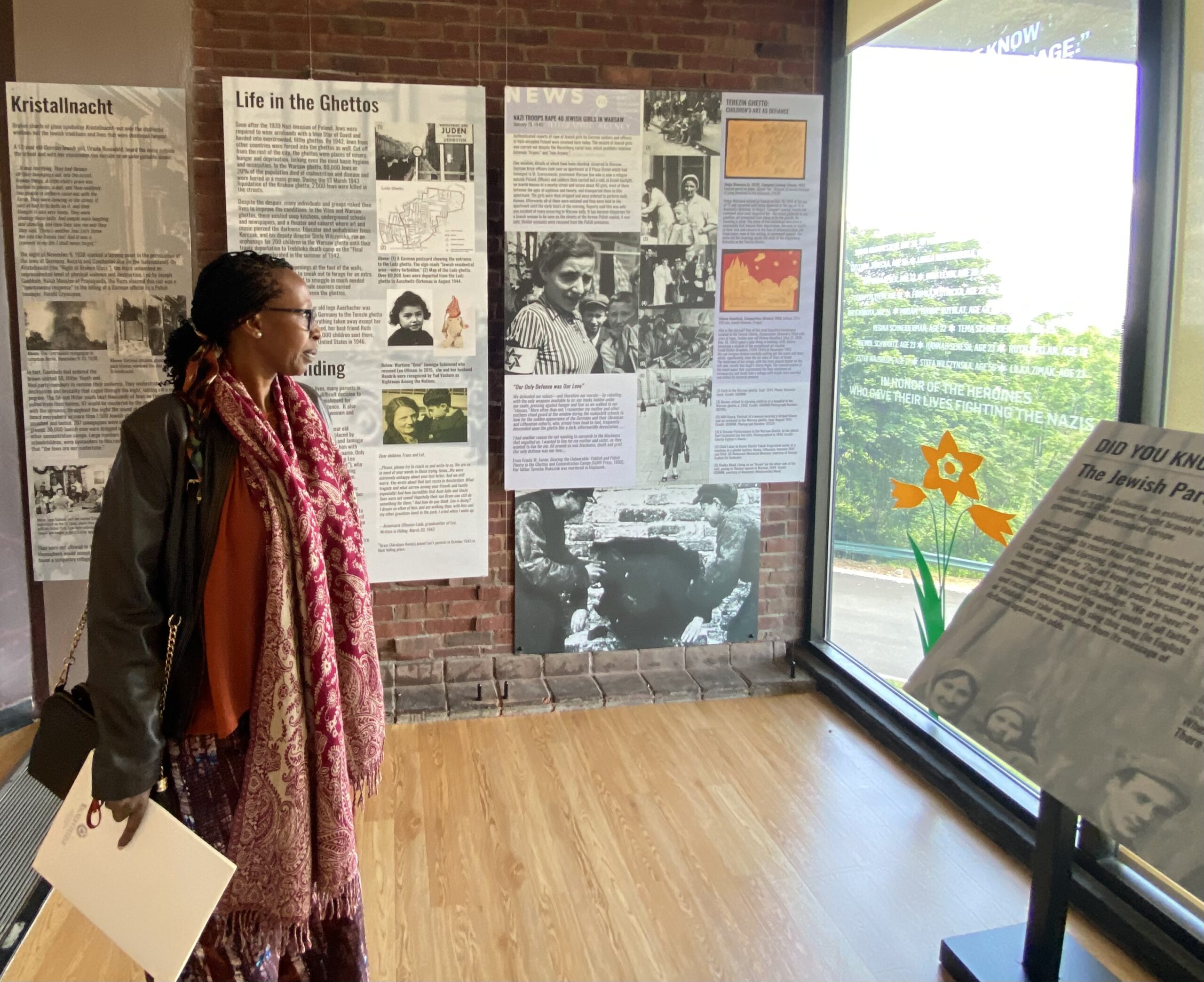 Fay Parris of the Staten Island Lawyers Association walked through the exhibit on a visit to the center in July 2023.