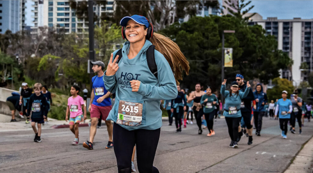 woman running in a race