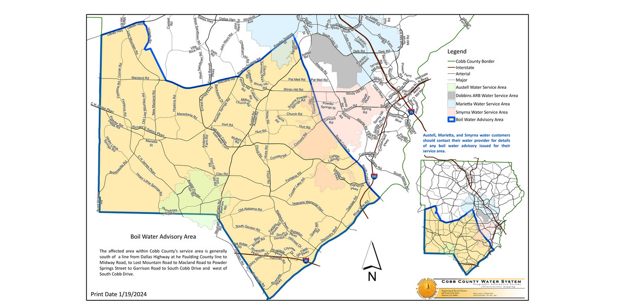 UPDATE Boil water advisory in Cobb County lifted Fulton Watch