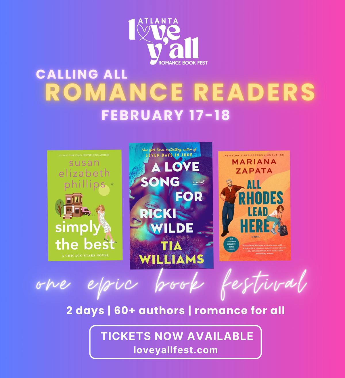 Love Y’all Book Fest bring 67 romance authors to Atlanta