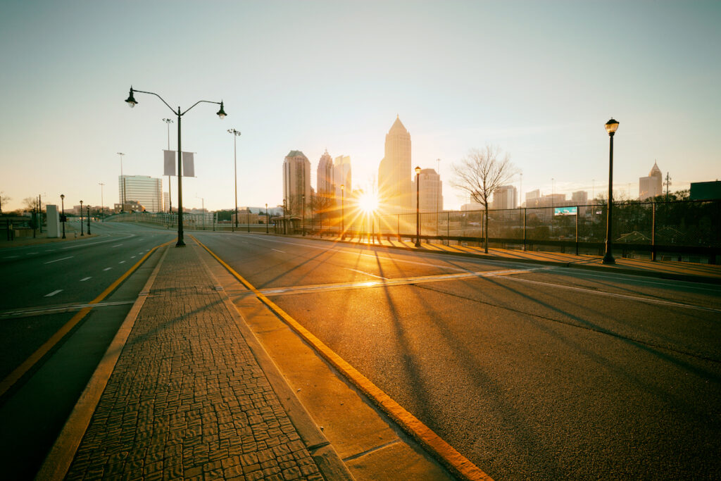 Vintage style photo Atlanta street, Georgia, USA